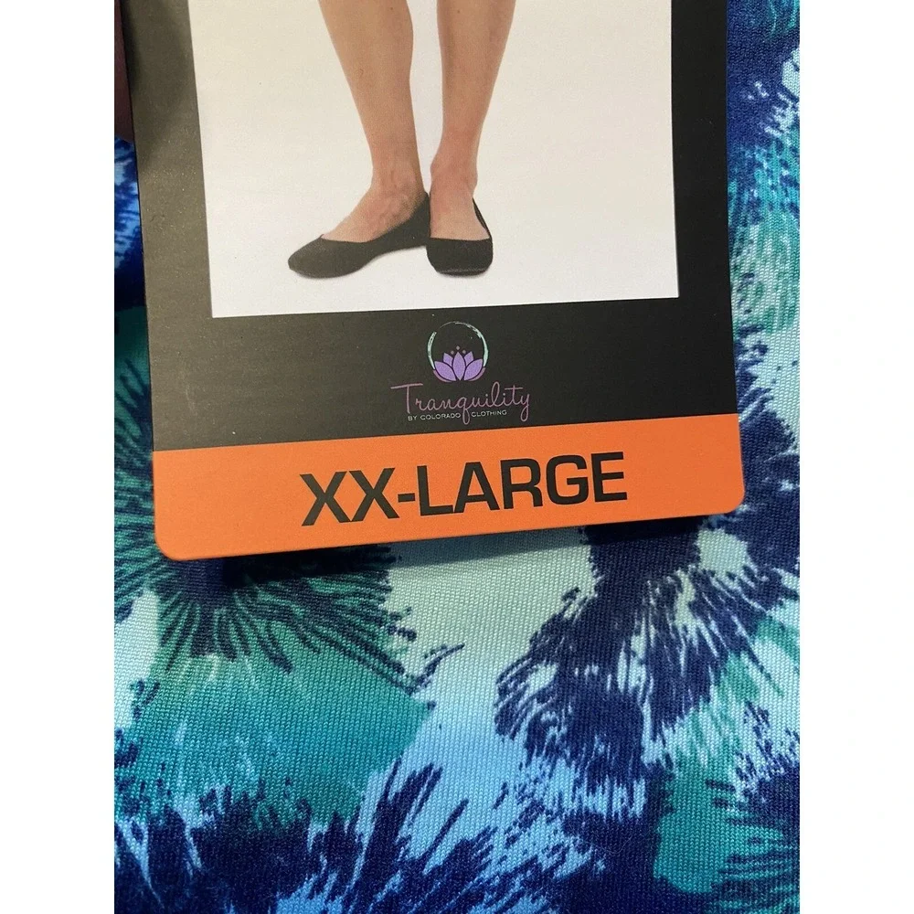 TRANQUILITY NWT Skort Size 2XL Pull-On Blue Floral Tennis Walking Athletic Wear